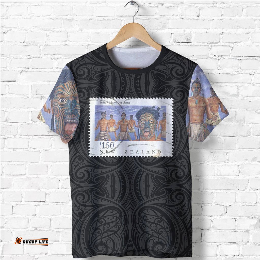 maori haka new zealand stamps t shirt