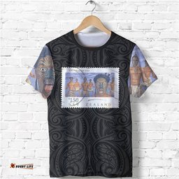 maori haka new zealand stamps t shirt