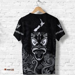maori aotearoa rugby haka t shirt new zealand silver fern black