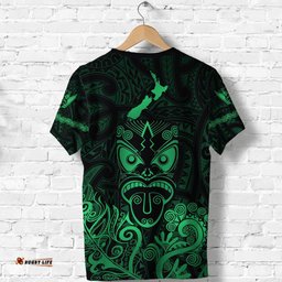 maori aotearoa rugby haka t shirt new zealand silver fern green