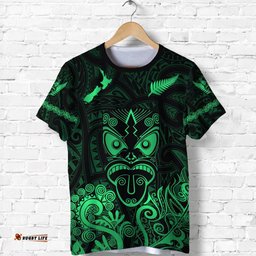 maori aotearoa rugby haka t shirt new zealand silver fern green
