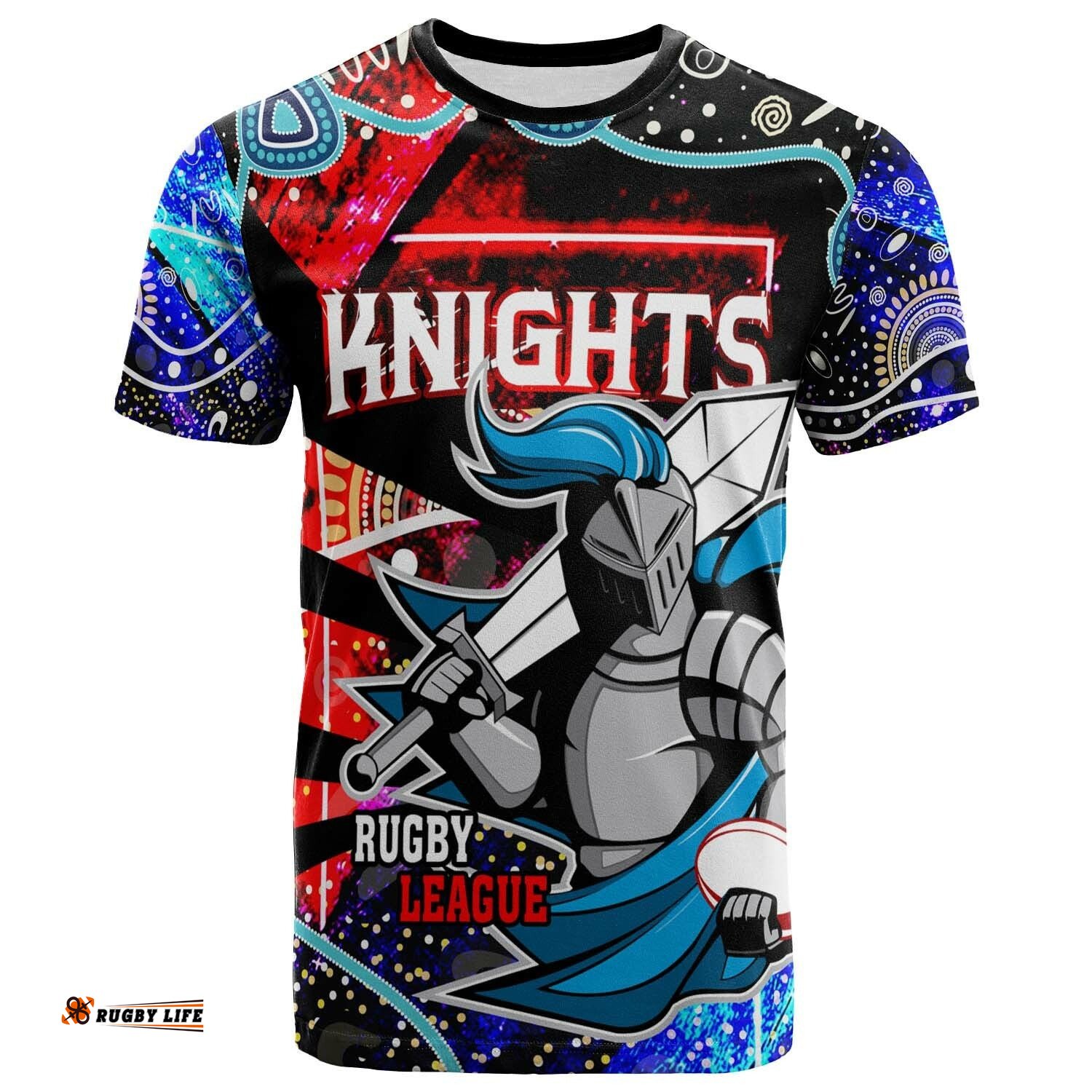 knights rugby t shirt custom knights rugby league team with aboriginal culture player and number t shirt