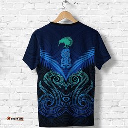 maori manaia new zealand t shirt blue