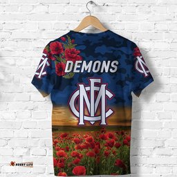 melbourne demons anzac t shirt poppy vibes