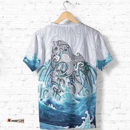 maori manaia the blue sea t shirt white