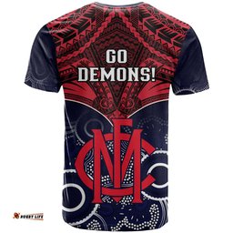 melbourne football t shirt go demons aboriginal mix polynesian pattern
