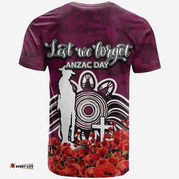 manly warringah sea eagles t shirt anzac day poppy flowers with army patterns