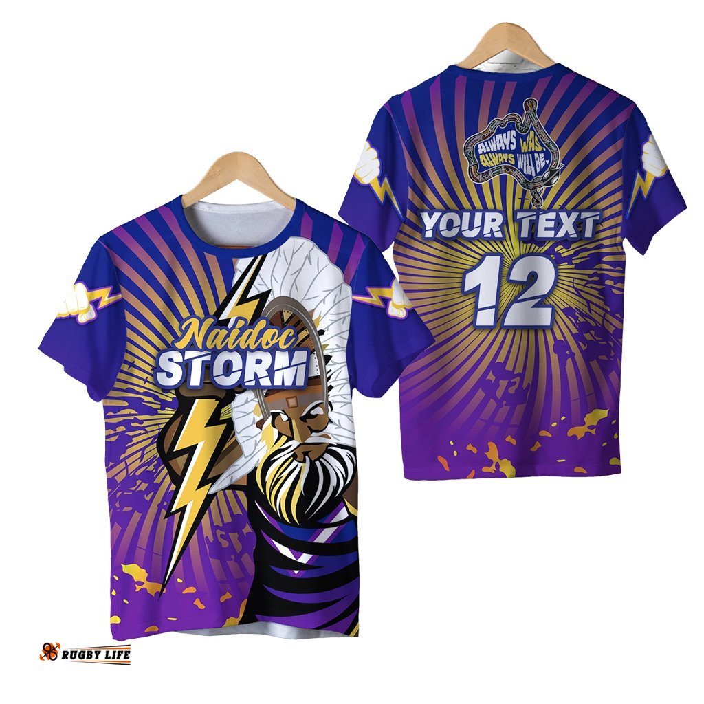 custom personalised melbourne storm naidoc week t shirt indigenous style