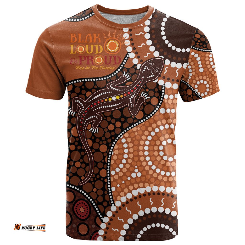 lizard naidoc 2024 t shirt aboriginal art style