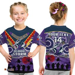 melbourne storm rugby anzac t shirt indigenous poppy australian army