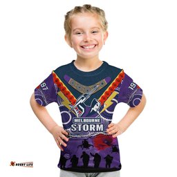 melbourne storm rugby anzac t shirt indigenous poppy australian army
