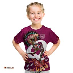 maroons rugby t shirt queensland kangaroo aboriginal dot paintings