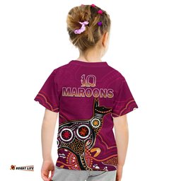 maroons rugby t shirt queensland kangaroo aboriginal dot paintings