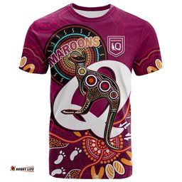 maroons rugby t shirt queensland kangaroo aboriginal dot paintings