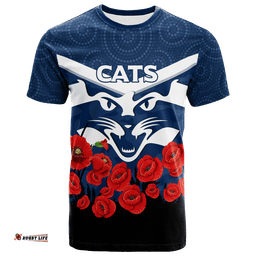 geelong cats anzac day t shirt indigenous art