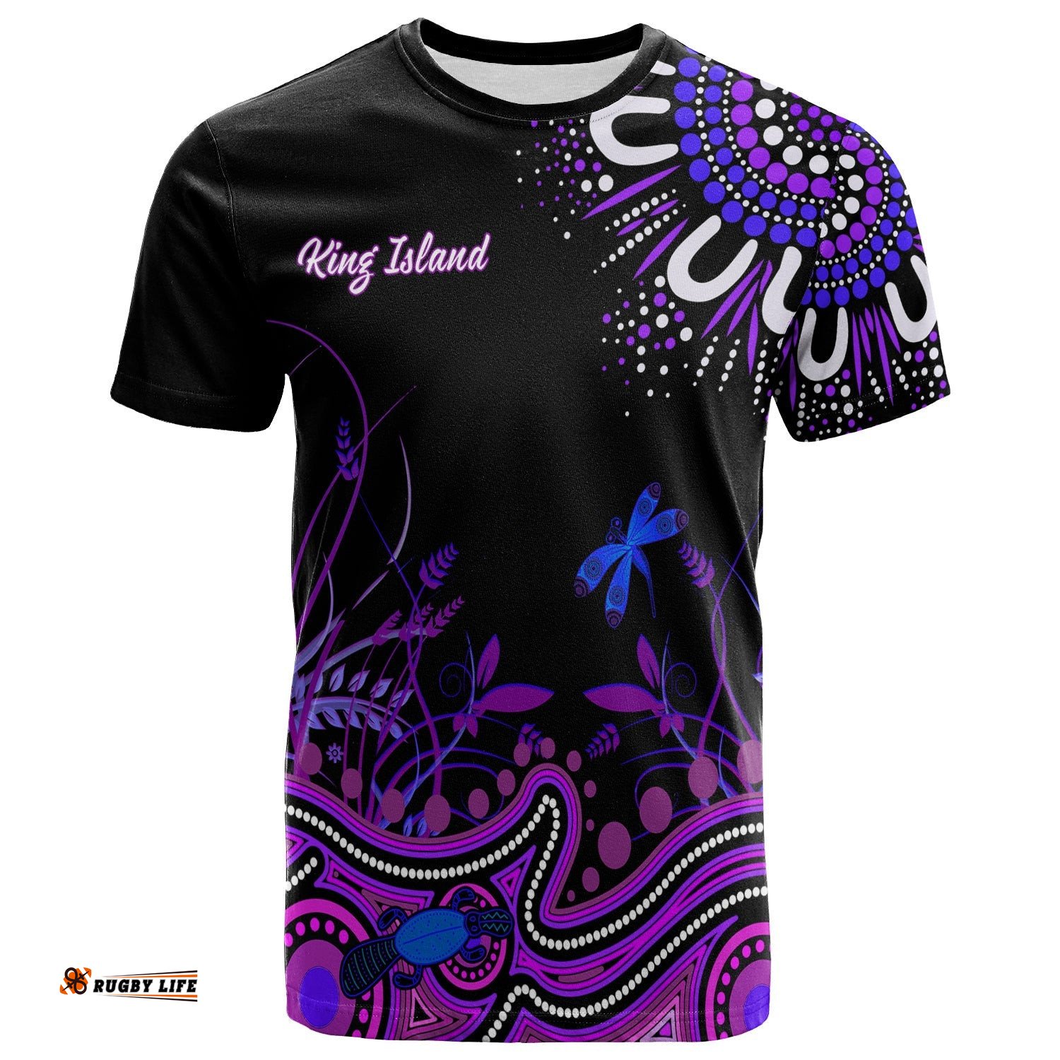 happy king island show t shirt aboriginal tasmania australia version purple