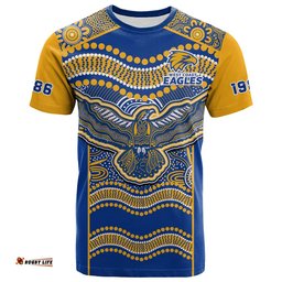 custom text and number eagles football t shirt west coast 1986 aboriginal sporty style