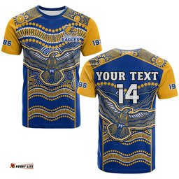 custom text and number eagles football t shirt west coast 1986 aboriginal sporty style