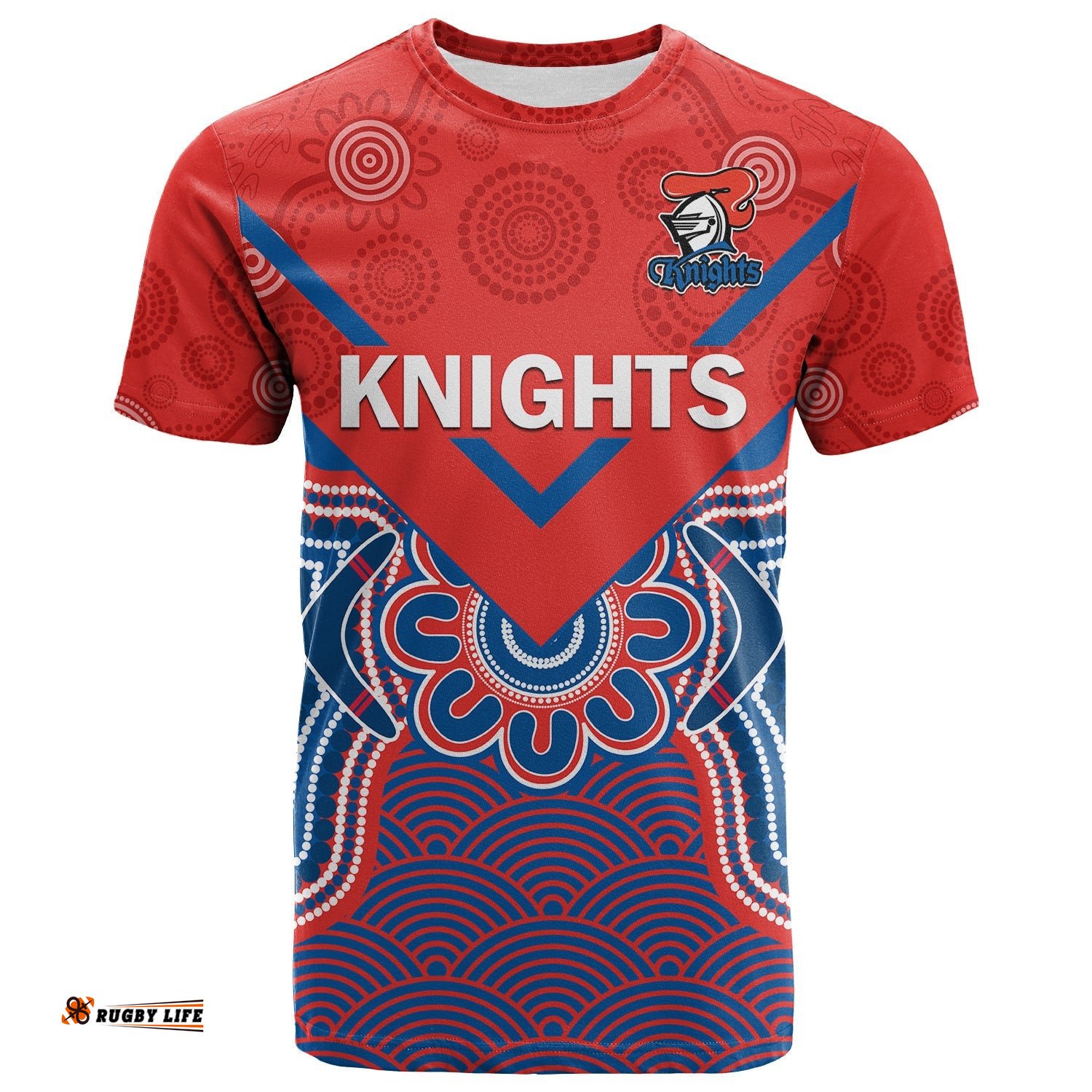 knights rugby t shirt novocastrians 1987 aboriginal art