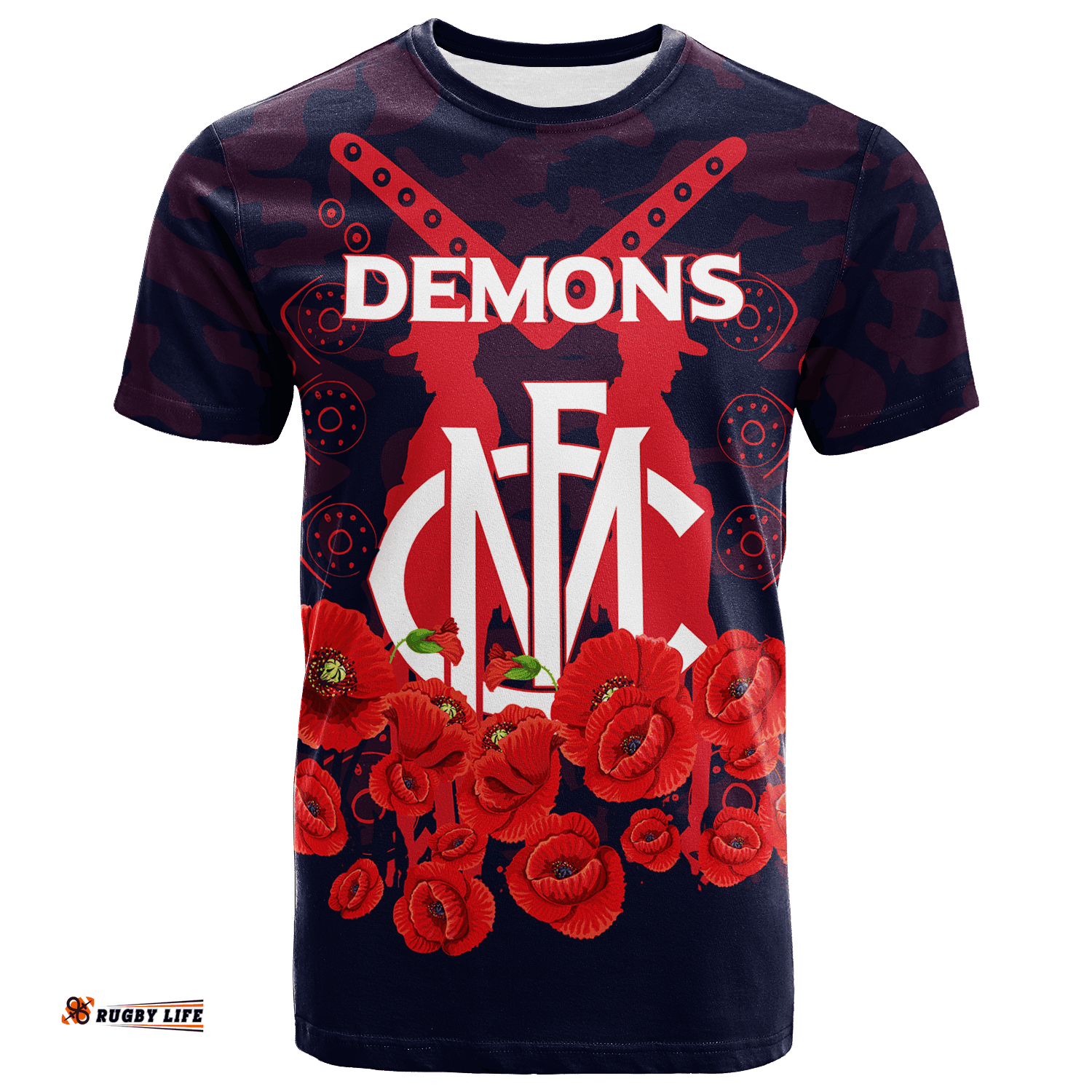 melbourne demons anzac day indigenous art t shirt