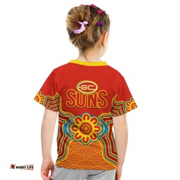 gold coast football t shirt suns indigenous pattern