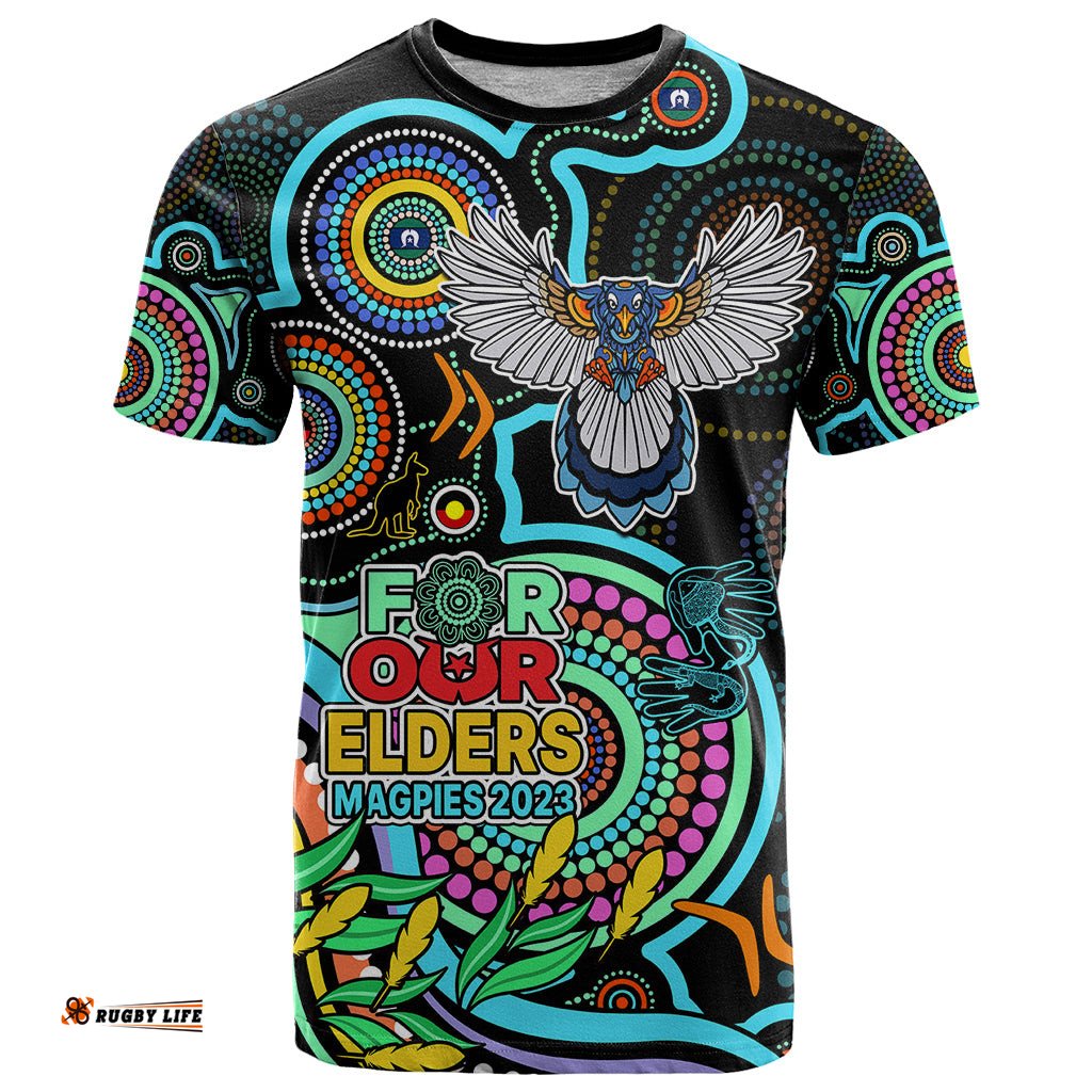 magpies football aboriginal art t shirt naidoc indigenous tribal