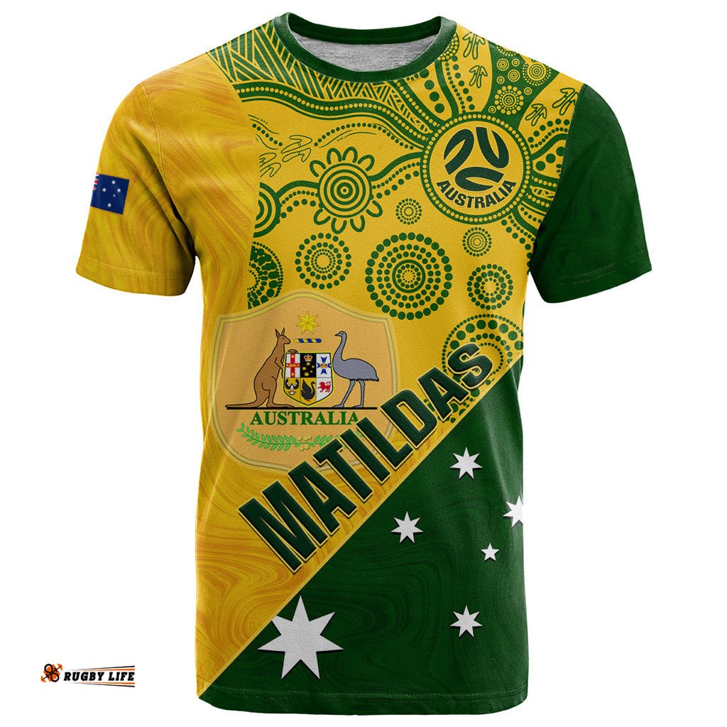 matildas soccer t shirt australian indigenous national color
