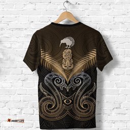 maori manaia new zealand t shirt gold