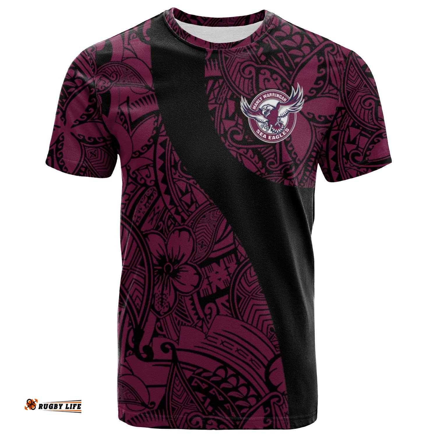 manly warringah sea eagles t shirt polynesian nrl 0