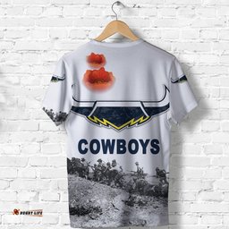 north queensland cowboys t shirt anzac day simple style