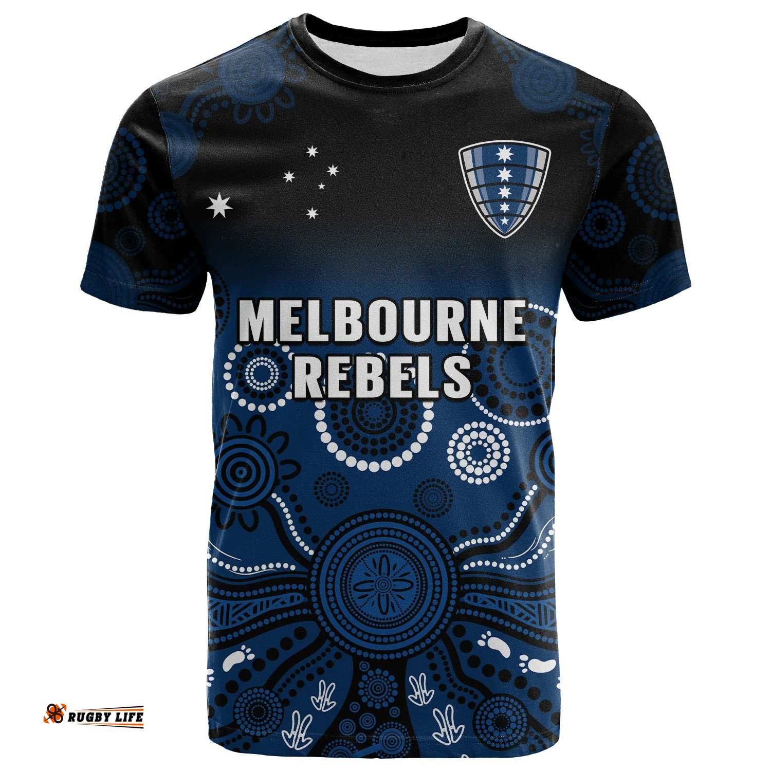 melbourne rebels rugby t shirt gradient aboriginal