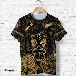 maori aotearoa rugby haka t shirt new zealand silver fern gold