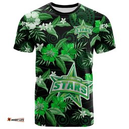 melbourne stars cricket t shirt aboriginal art mix tropical flowers
