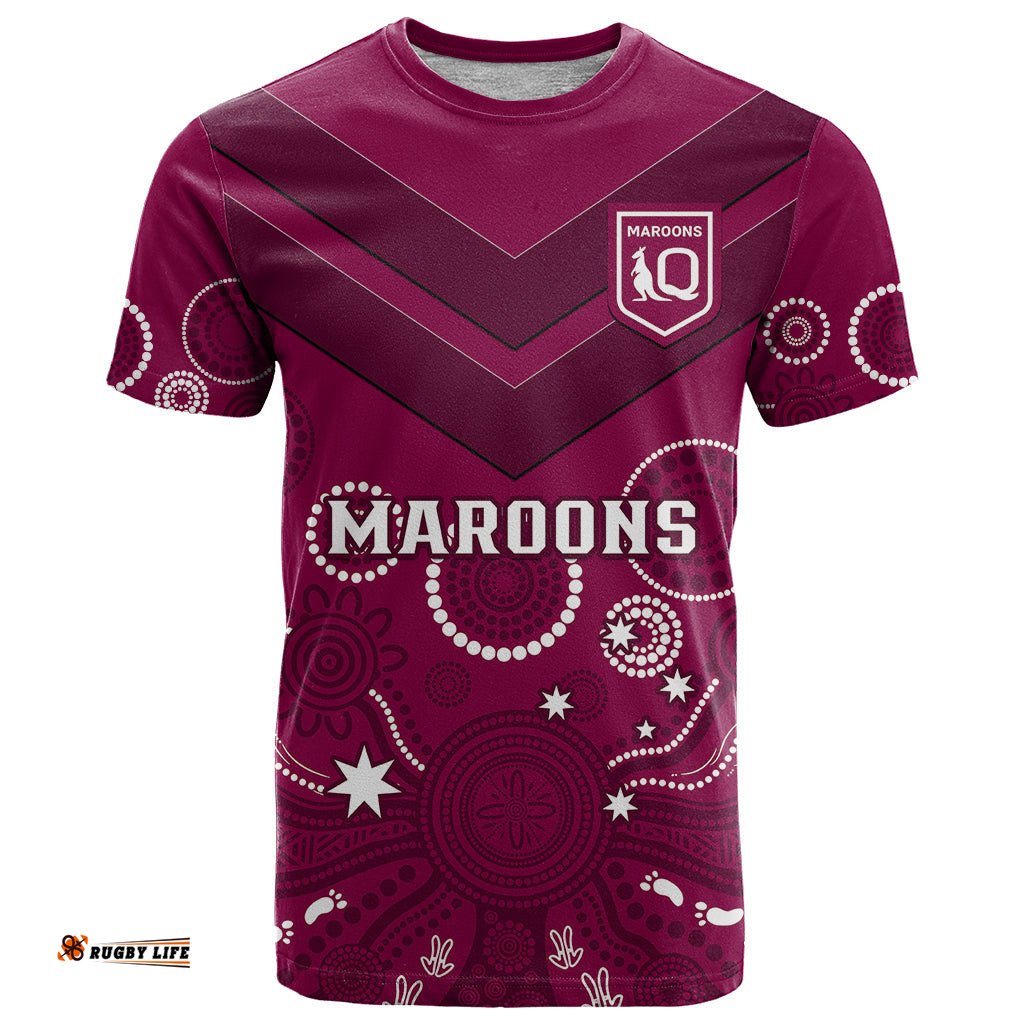maroons rugby t shirt qld aboriginal art