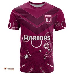 maroons rugby t shirt qld aboriginal art