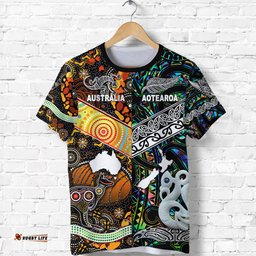 maori aotearoa and aboriginal customize t shirt together paua shell