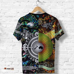 maori aotearoa and aboriginal customize t shirt together paua shell