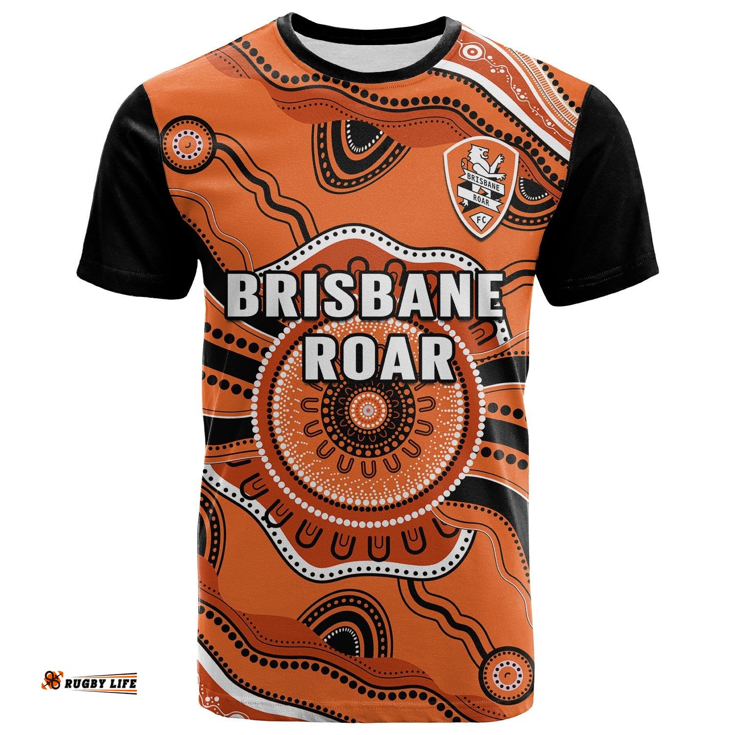 brisbane roar football t shirt go lions aboriginal