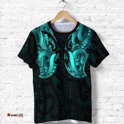 maori ta moko t shirt new zealand turquoise