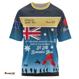 Amazing Aussie Gold Coast Titans Anzac Custom T-shirt - Keeping the Spirit Alive T-shirt