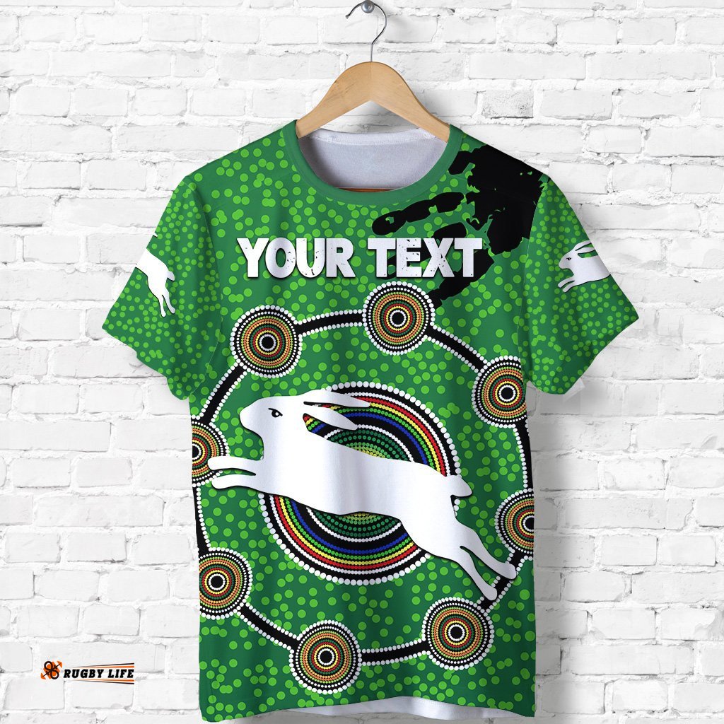 custom personalised naidoc rabbitohs t shirt aboriginal vibes no.1