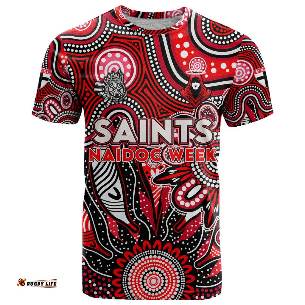 personalised saints naidoc week 2024 t shirt aussie aboriginal art dt02