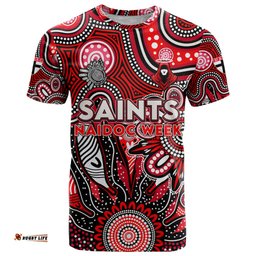 personalised saints naidoc week 2024 t shirt aussie aboriginal art dt02