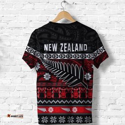custom personalised new zealand silver fern christmas t shirt maori meri kirihimete