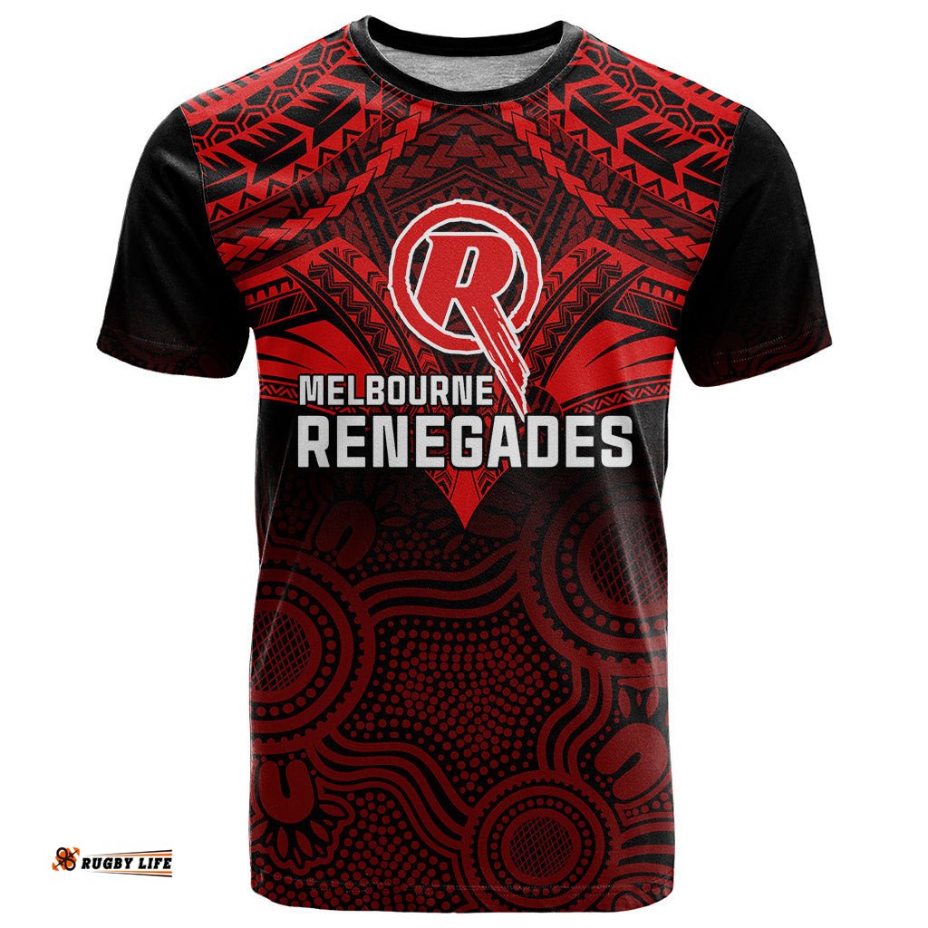 melbourne renegades cricket t shirt 2023 unique indigenous art mix polynesian pattern
