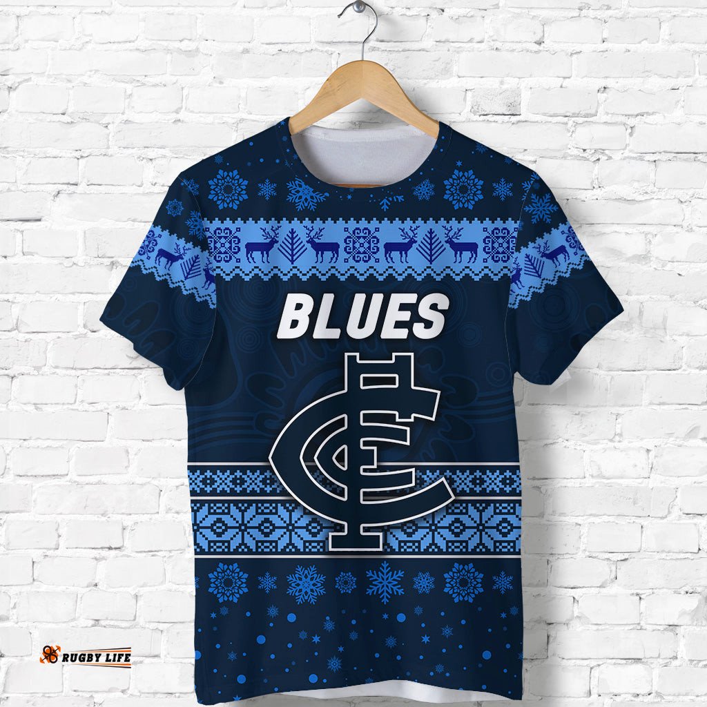 custom personalised carlton blues t shirt christmas simple style