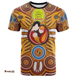 tshirts aboriginal family with dot painting art