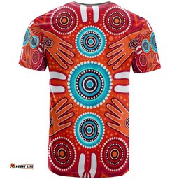 tshirts aboriginal family with dot painting art