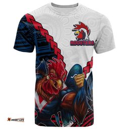 roosters rugby t shirt mix polynesian