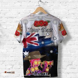 custom personalised australia aboriginal anzac t shirt remembrance vibes white